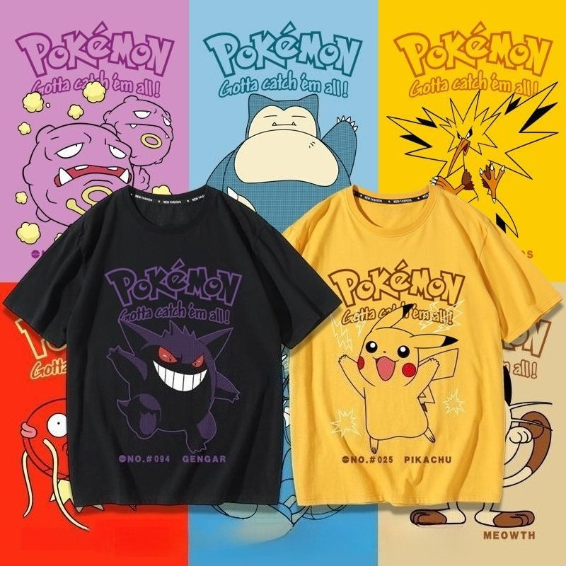 Street Fashion Japan - Pokémon Pikachu Gengar Magikarp T-shirt Cotton