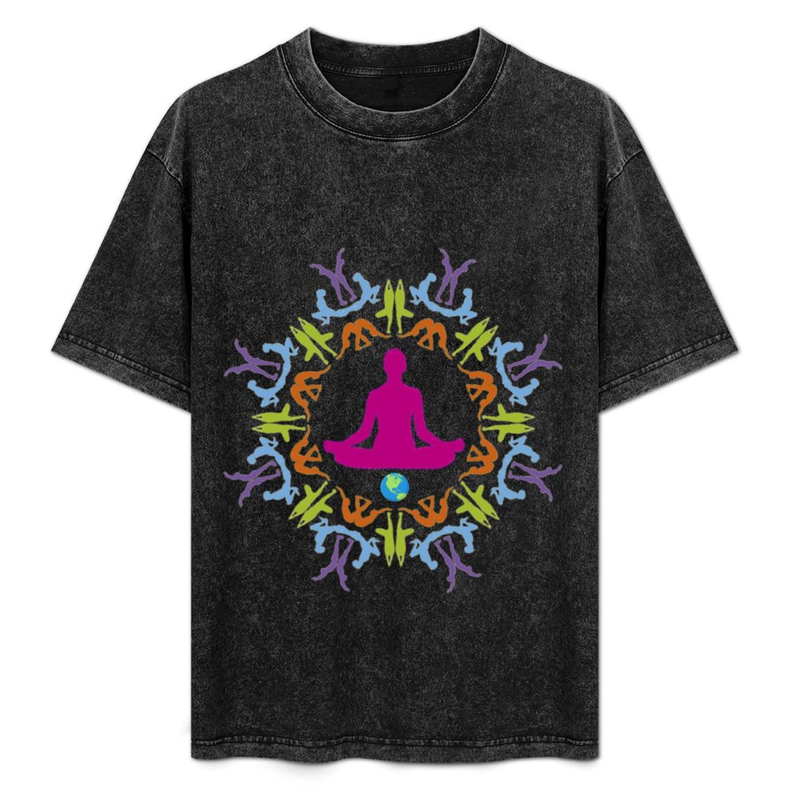 Fashion Street Yoga - YOGA ASANA MANDALA T-Shirt Street Fashion