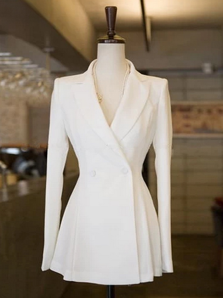 Street Fashion Online - Pinnofox White Short Suit Jacket Women's