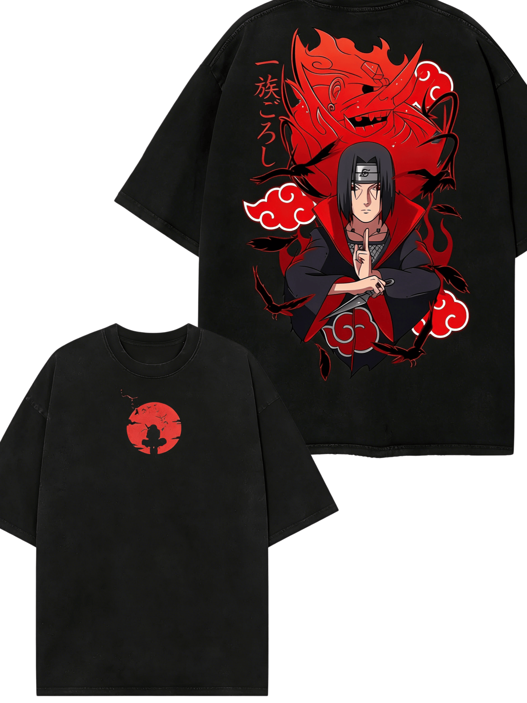 Street Fashion Japan - Naruto Retro Oversized Cotton Washed T-shirt