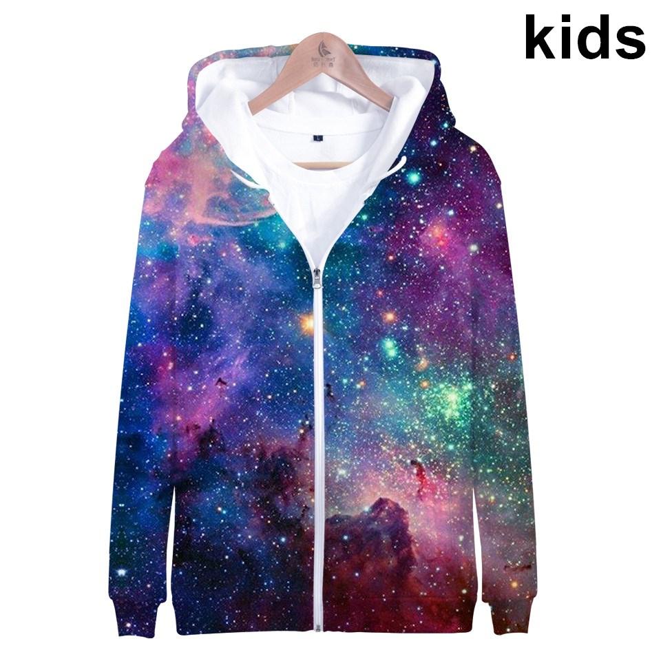 Children Star Space Galaxy Hoo - Street Fashion Zip Up Hoodie recensie en prijs