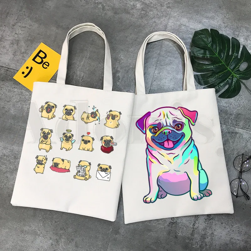 Dog Pet Pug Life Cartoon Print - Tote Bag Canvas Print recensie en prijs