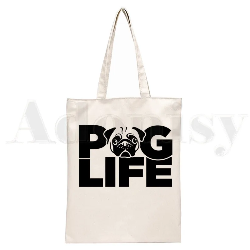Dog Pet Pug Life Cartoon Print - Tote Bag Canvas Print recensie en prijs