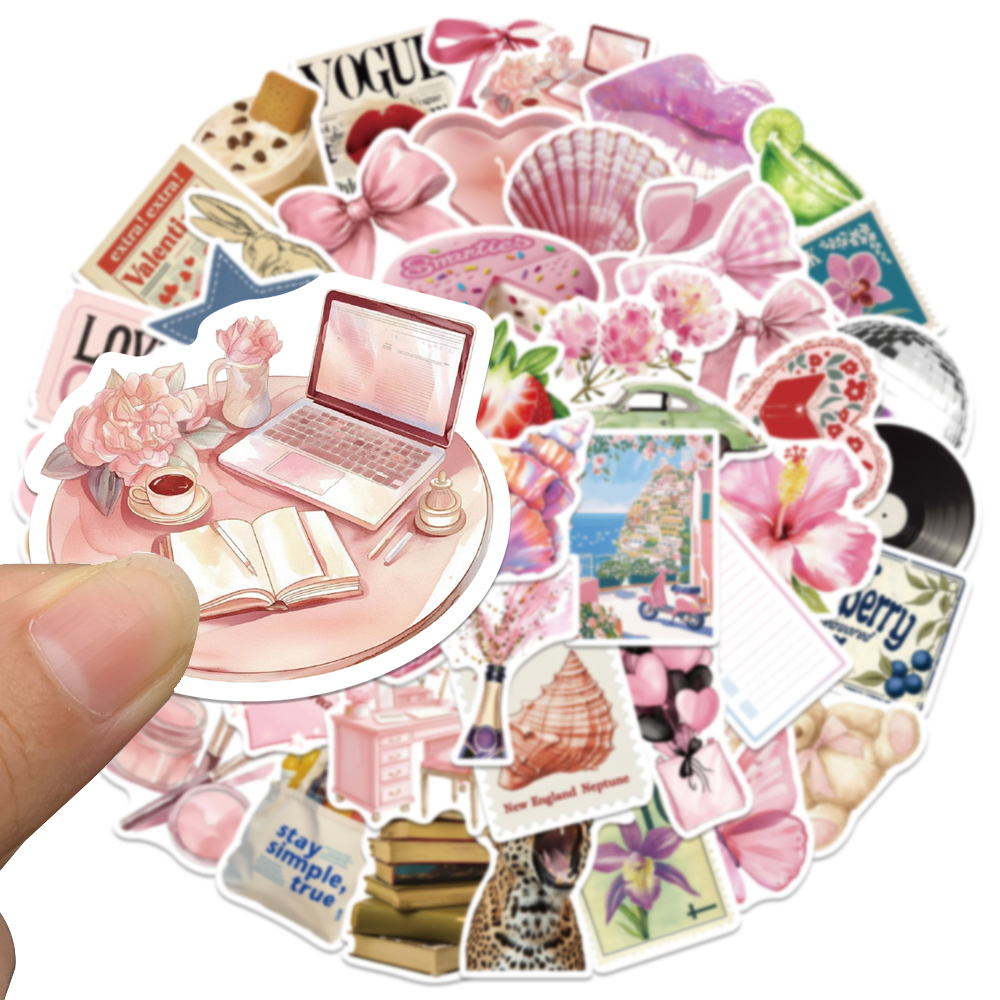 50pcs Pink Bow Sticker Fashion - Street Fashion Magazine recensie en prijs