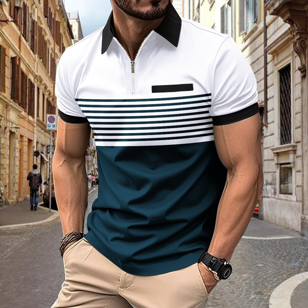 2025 Summer lapel zipper Casua - Street Fashion Men 2025 recensie en prijs