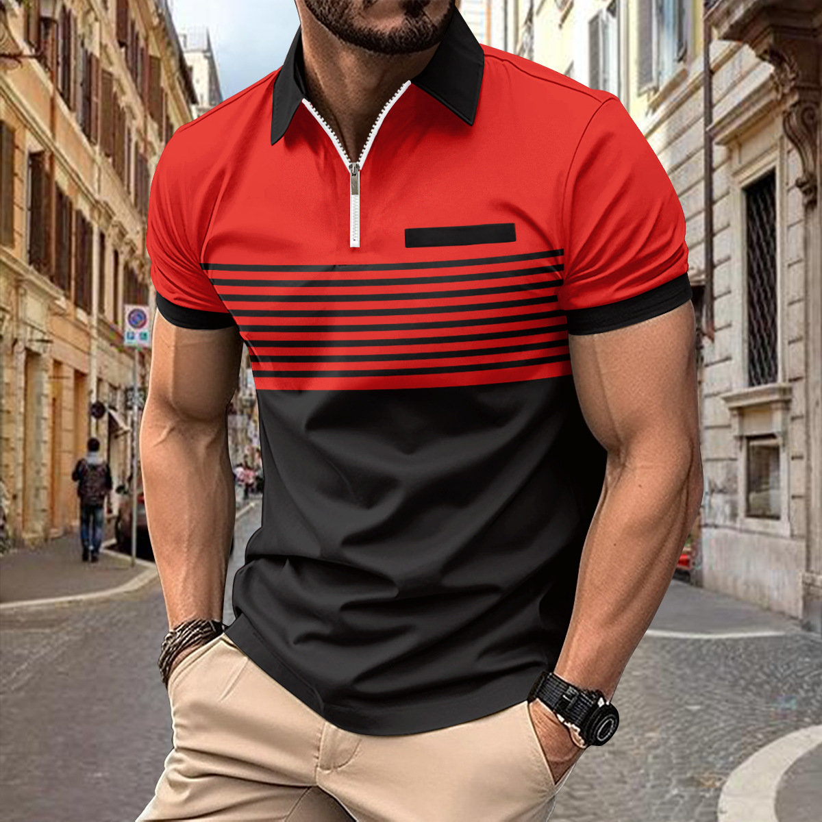 2025 Summer lapel zipper Casua - Street Fashion Men 2025 recensie en prijs