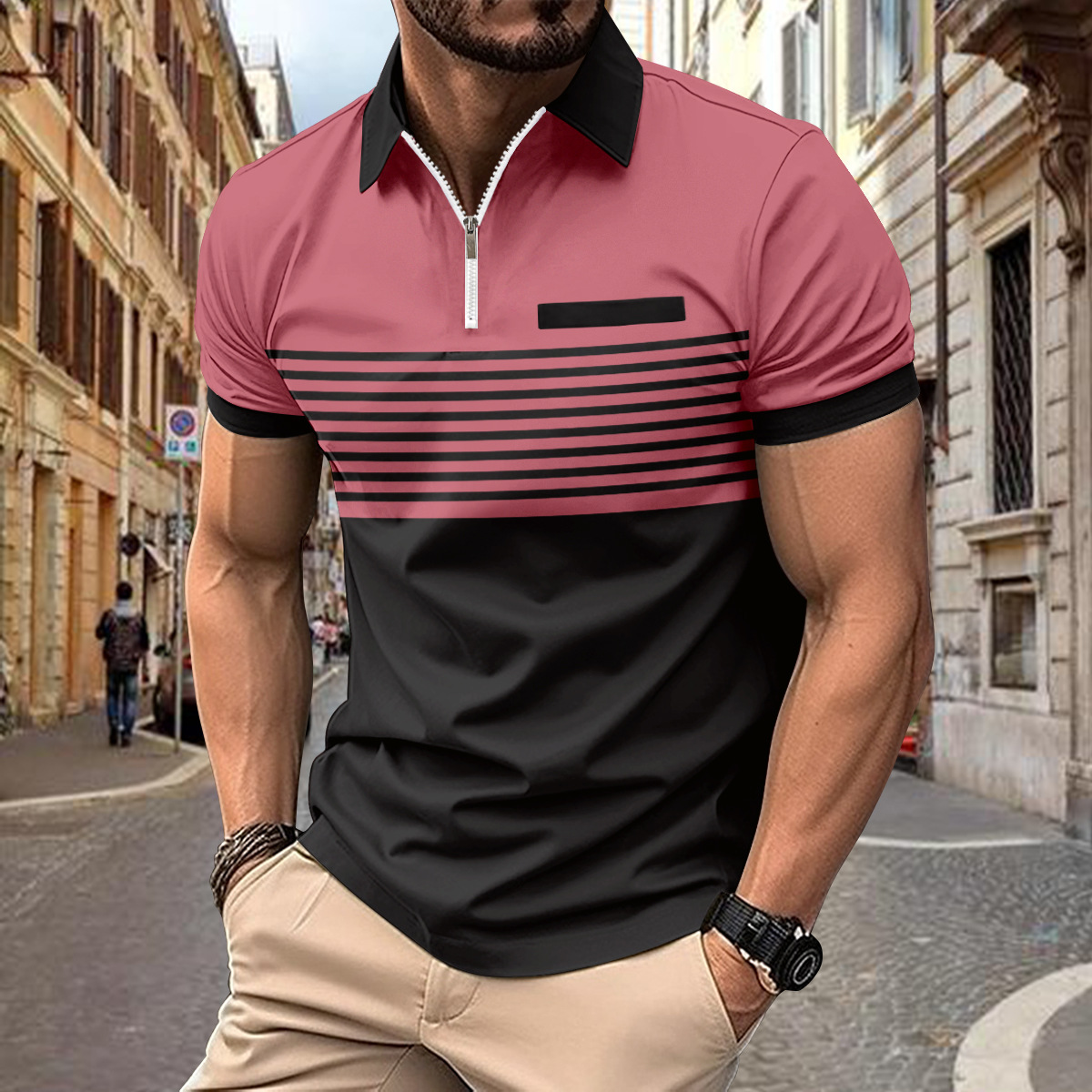 2025 Summer lapel zipper Casua - Street Fashion Men 2025 recensie en prijs