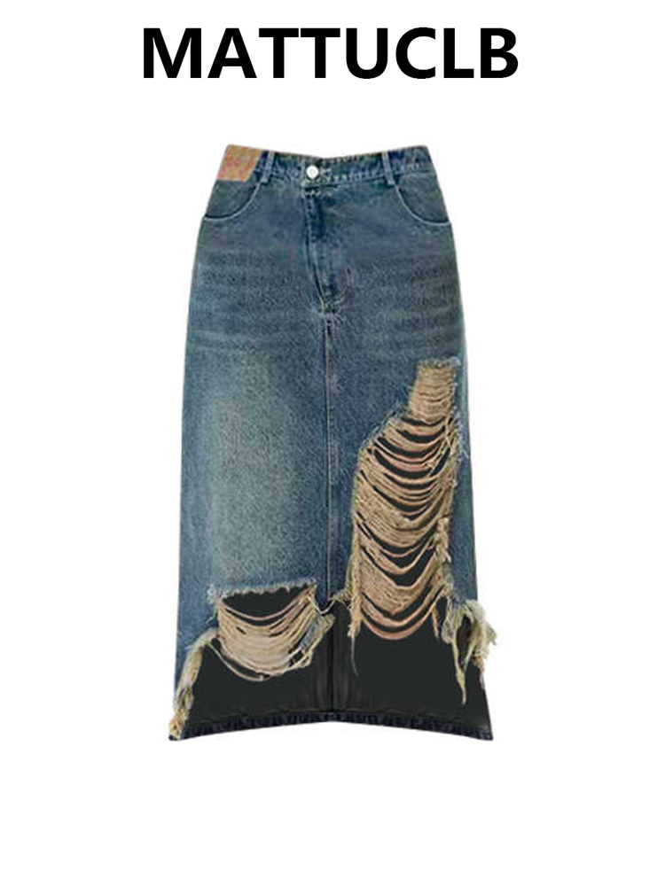 Women 2000s Midi Skirt Ripped  - Street Fashion American recensie en prijs