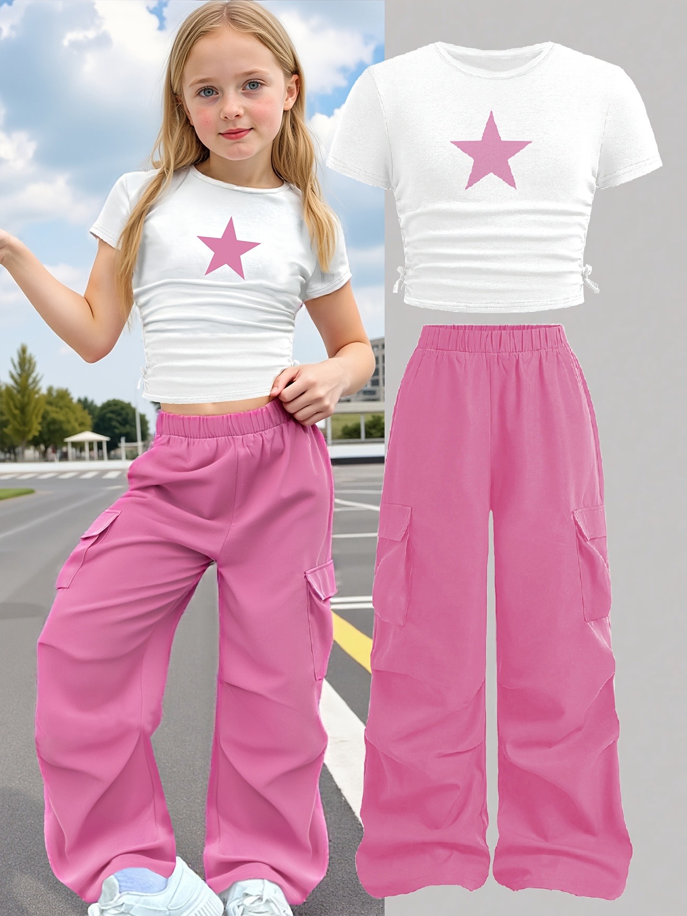 Trendy Girls 2Pcs Co-Ord, Whit - Street Fashion Co recensie en prijs