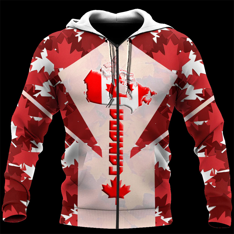 Canada 3d All Over Printed Map - Street Fashion Zip Up Hoodie recensie en prijs