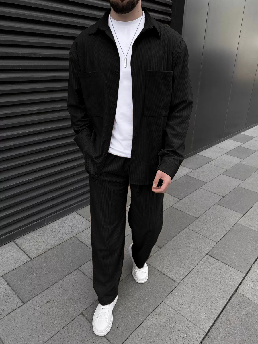 Men's corduroy two-piece outfi - Street Fashion Clothes recensie en prijs