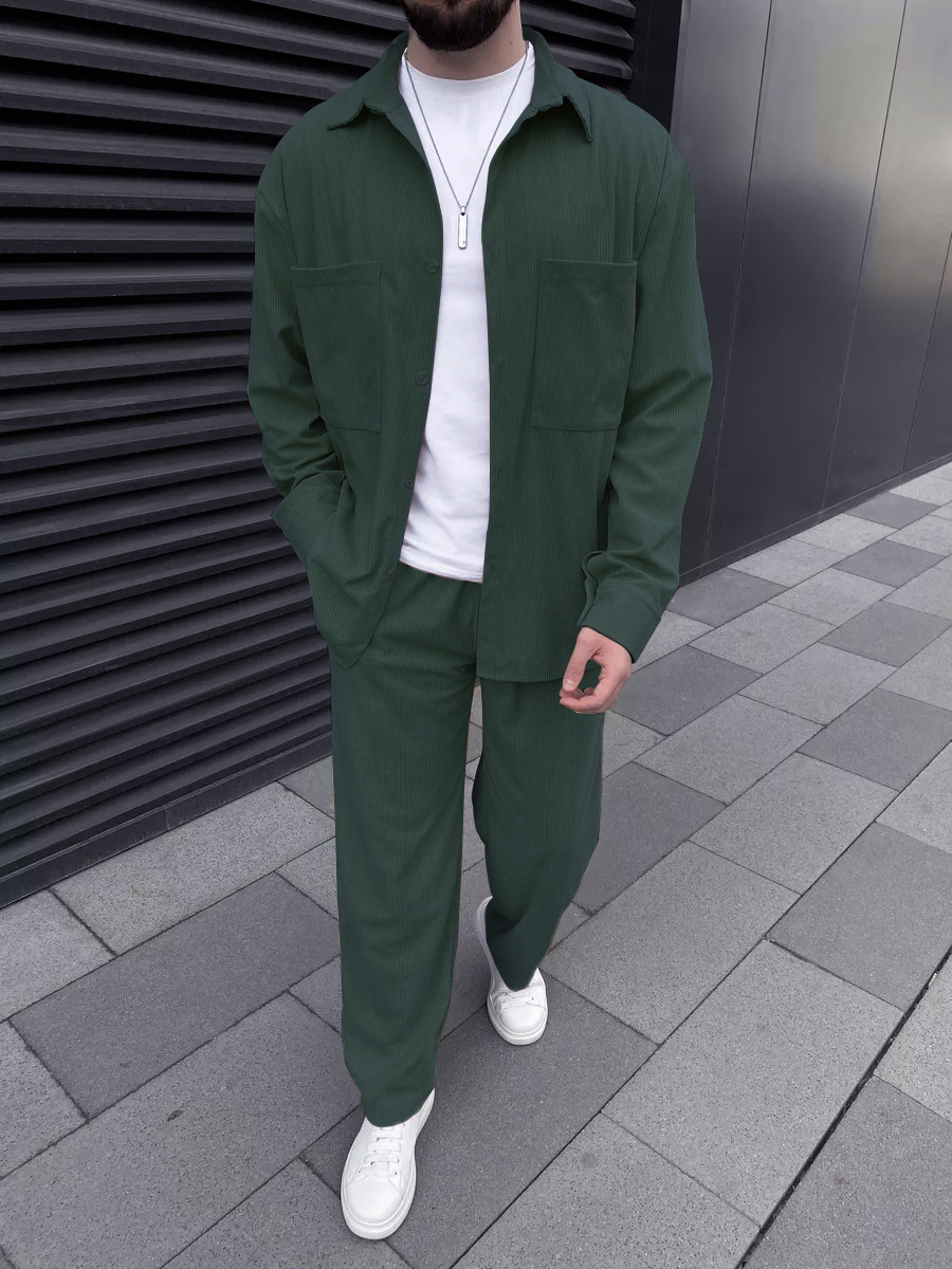 Men's corduroy two-piece outfi - Street Fashion Clothes recensie en prijs