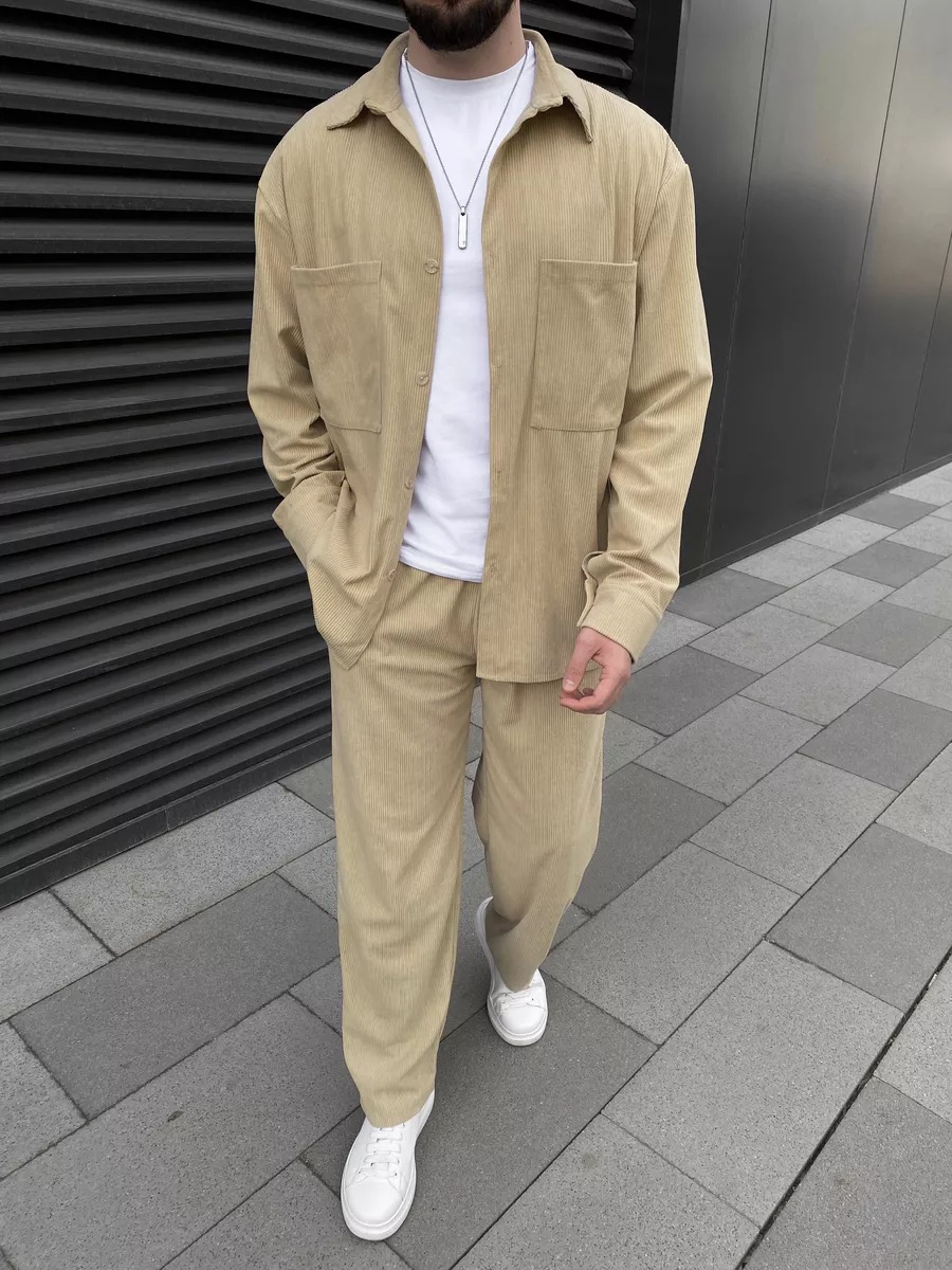 Men's corduroy two-piece outfi - Street Fashion Clothes recensie en prijs