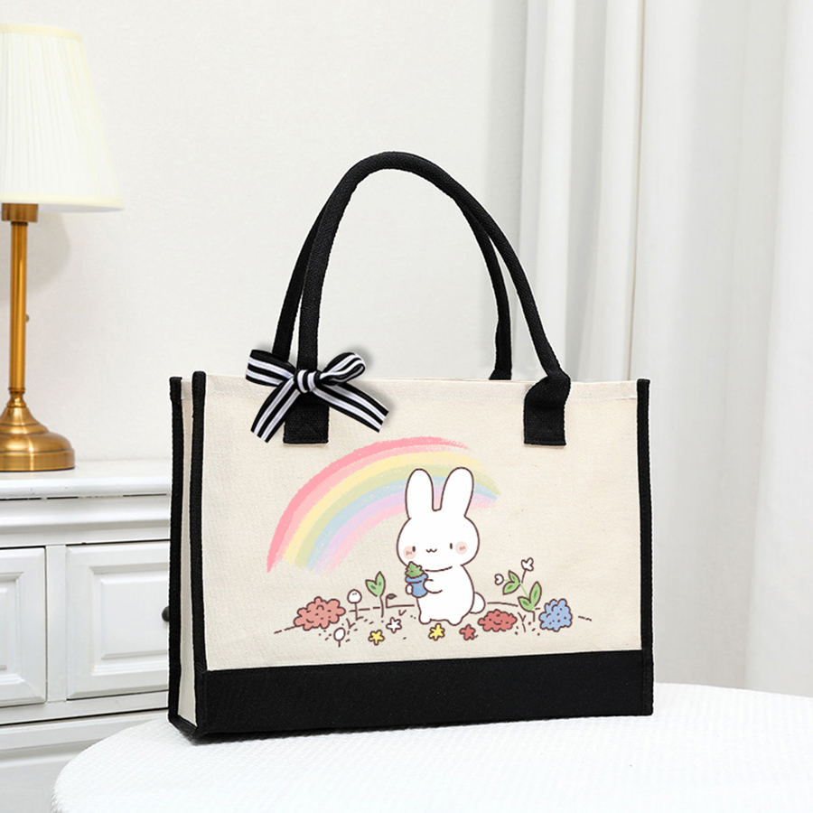 Cartoon-printed light white ca - Tote Bag Canvas Print recensie en prijs