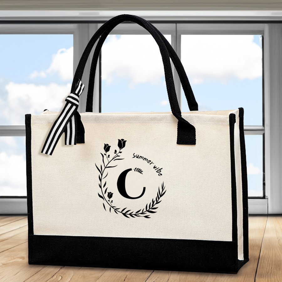 Leather letter print tote bag, - Tote Bag Canvas Print recensie en prijs