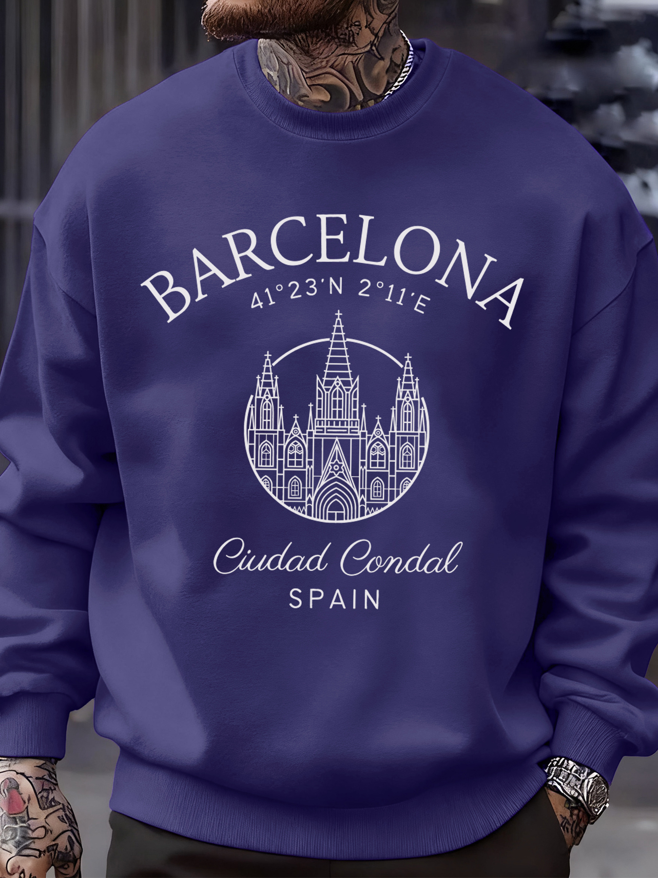 Barcelona Cprint Autumn Men Sw - Street Fashion Barcelona recensie en prijs