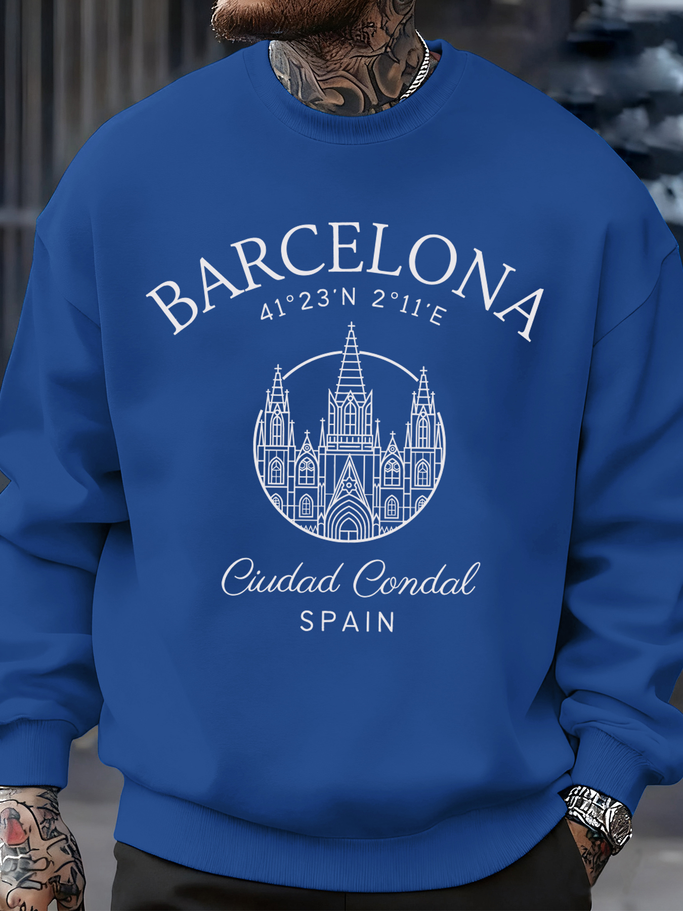Barcelona Cprint Autumn Men Sw - Street Fashion Barcelona recensie en prijs