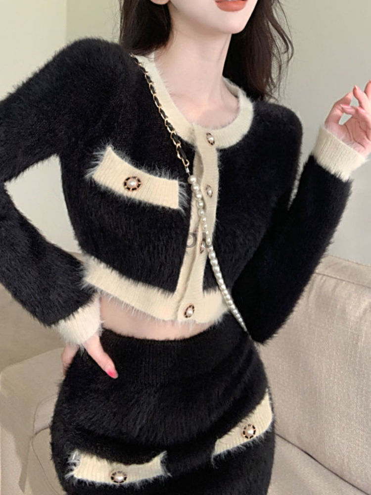 Winter Fluffy Knit 2 Piece Set - Street Fashion Korean recensie en prijs