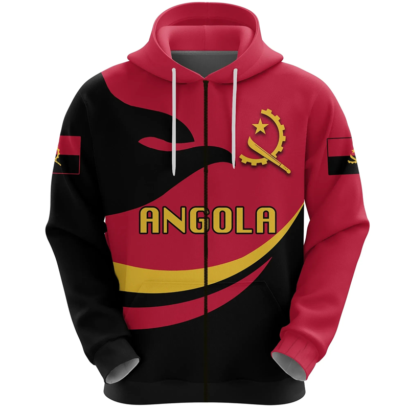 Angola Map Africa Country Grap - Street Fashion Zip Up Hoodie recensie en prijs