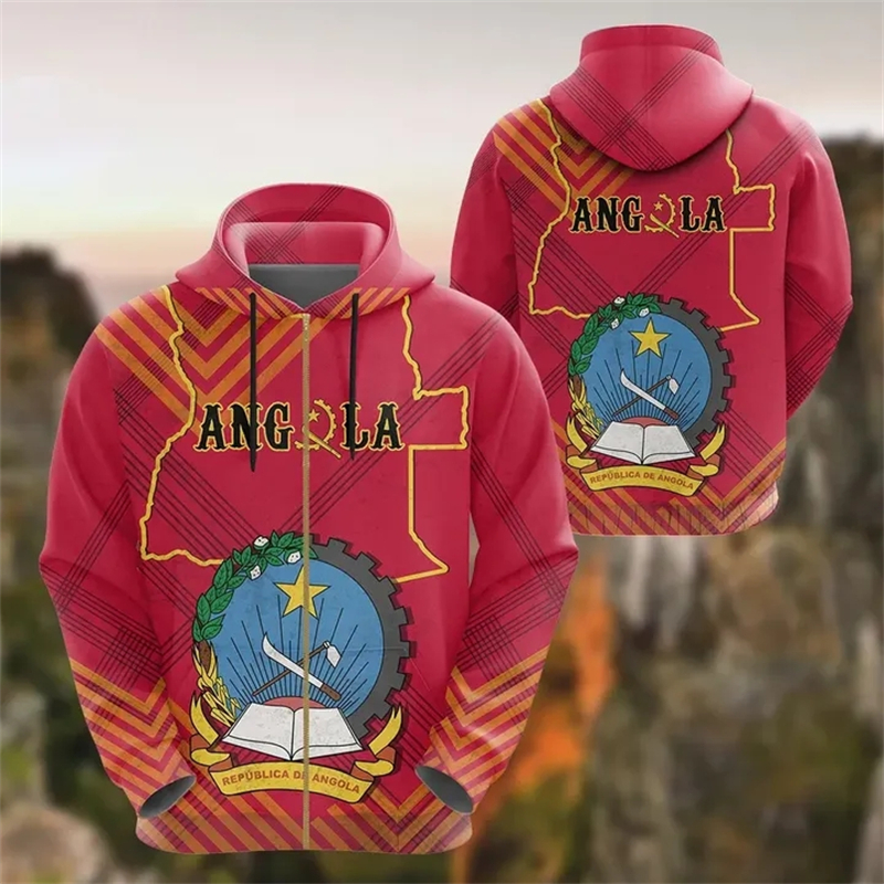 Angola Map Africa Country Grap - Street Fashion Zip Up Hoodie recensie en prijs