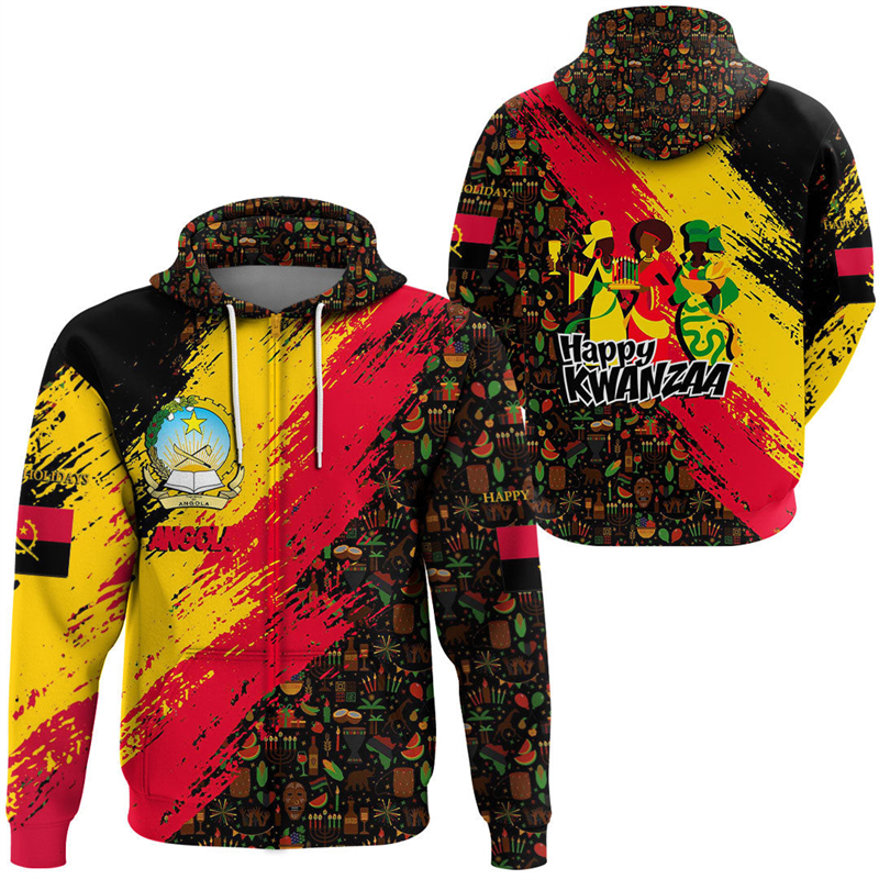 Angola Map Africa Country Grap - Street Fashion Zip Up Hoodie recensie en prijs